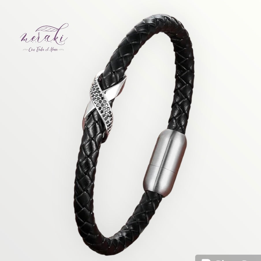 Brazalete símbolo infinito plateado