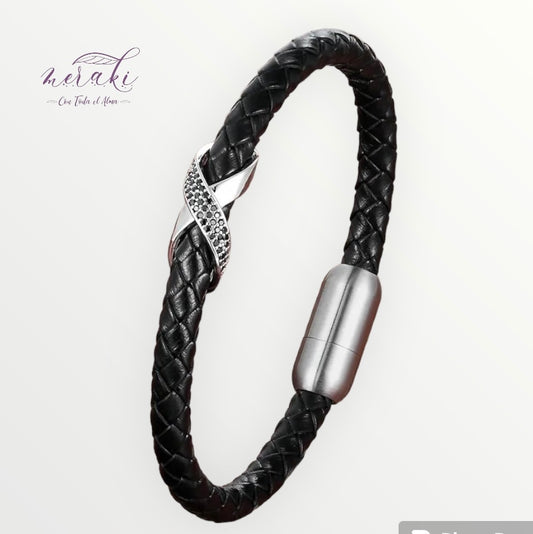 Brazalete símbolo infinito plateado