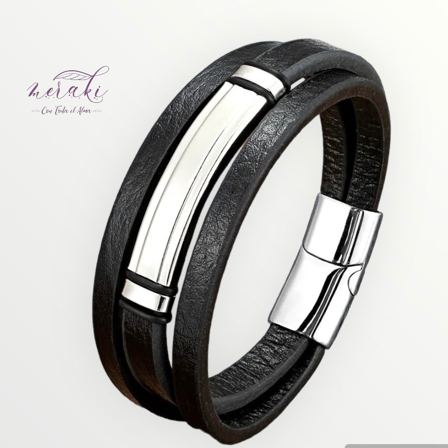 Brazalete plaquita plateada