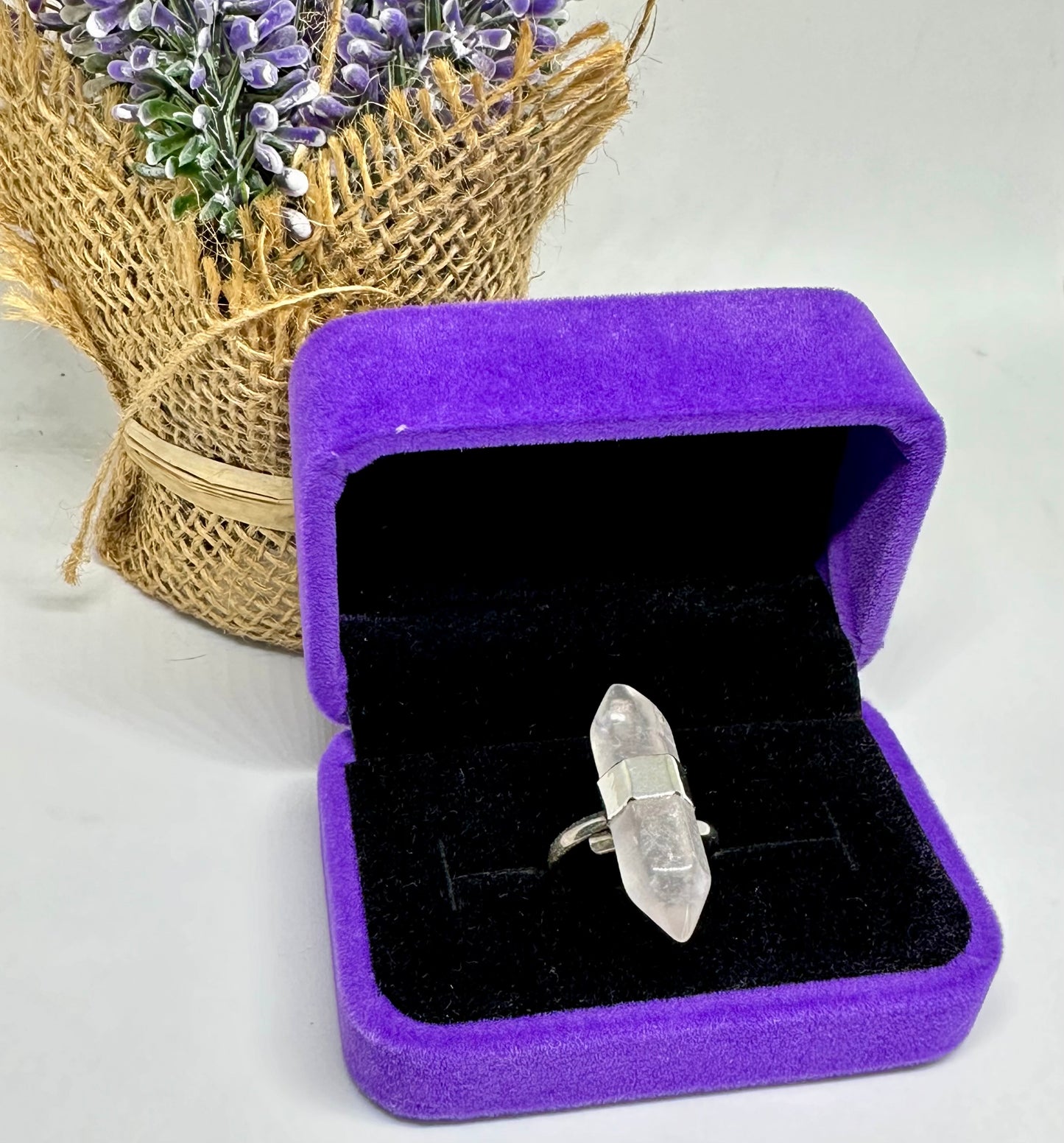 Anillo Punta Cuarzo Rosado