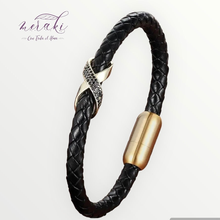 Brazalete símbolo infinito dorado
