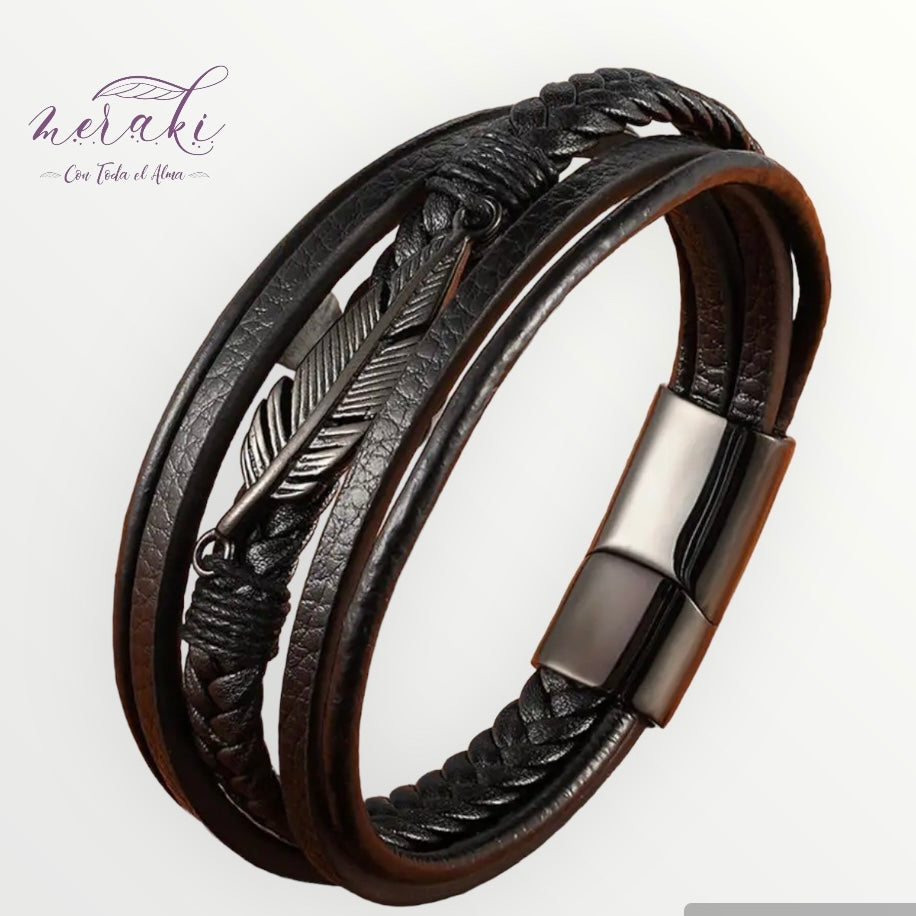 Brazalete pluma negra