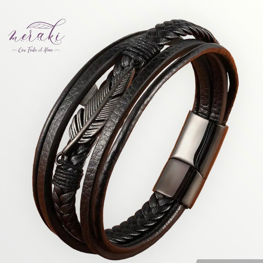 Brazalete pluma negra